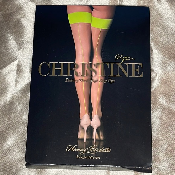 Honey Birdette Accessories - Honey Birdette Christine Neon Green Thigh High Stockings